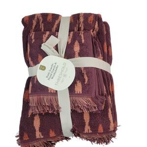 Threshold 6pc Bath Towel Set Plum Purple Cotton 2 Bath 2 Hand 2 Washcloths NWT